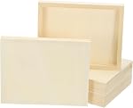 PATIKIL 10 x 10 Inch Wood Canvas Panels, 10pcs Unfinished Wooden Frame Square Art Board for Crafts Oil Paint Pouring Acrylics Painting DIY