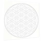 INDIGOS UG Aufkleber Blume des Lebens - 100x100mm weiß - Heckscheibe - Heckscheiben Aufkleber - Sticker Tuning Boot Auto Laptop LKW