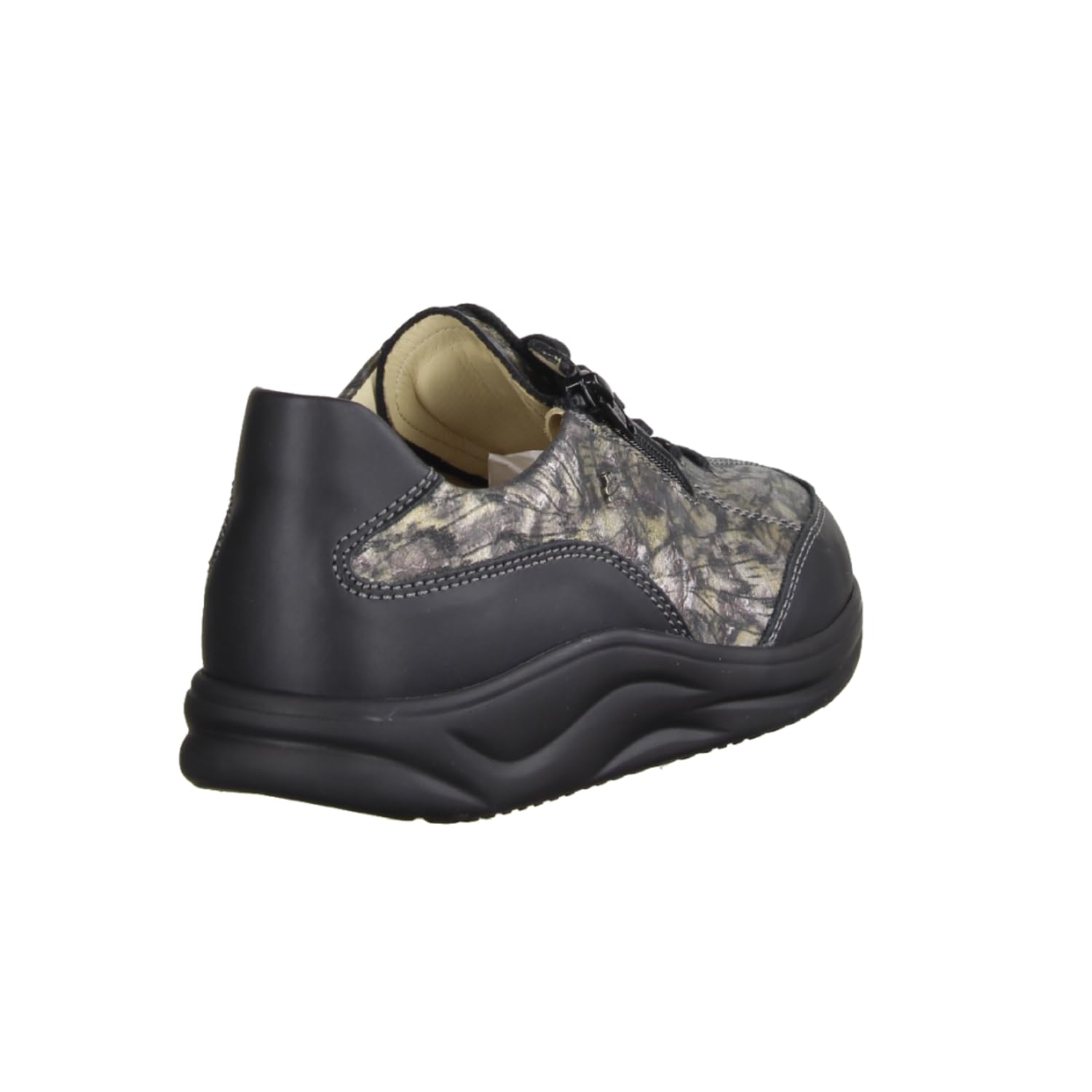 Finn Comfort Półbuty Otaru 2913-902984, Finnamic podeszwa, gładka skóra, czarny - brąz, miękka wkładka do wymiany, kolor czarny
