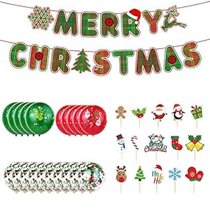 Ballonnen, kerstdecoratie, ballonset, vrolijk Kerstmis, banner, ballonnen, rood en groen, voor Kerstmis, Nieuwjaar…