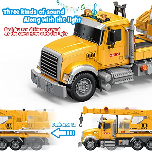 Image of Dwi Dowellin Toys for 3 Years Old Boys Girls Kids,Construction Toy Crane Truck with Lights and Sounds