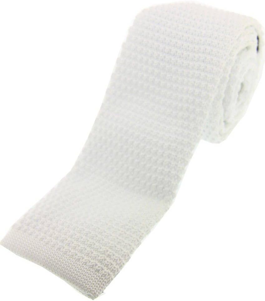 Mens Knitted Tie - White