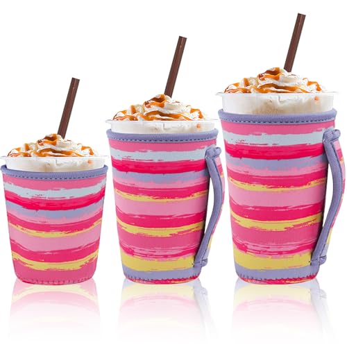 Image of 3Pk Reusable Coffee Sleeves, Neoprene, Fits 16-32oz Hot /Cold Drink