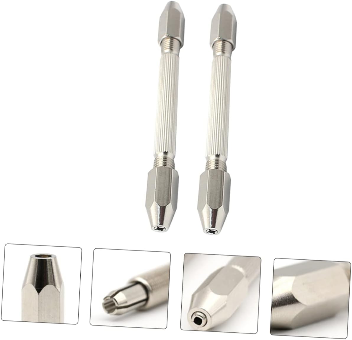 WOONEKY Mini Hand Drill Pin Vise 2pcs Hexagonal Double-ended Drill Bit Tool for Wood Plastic Watchmaking Small Jewelry Repair