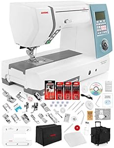 Janome Memory Craft Horizon 8900 QCP Special Edition Computerized Sewing Machine w/Extension Table + Trolley + Semi-Hard Cover + Cloth Guide + Much More!