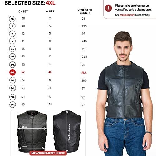 Colete masculino de couro de vaca de flor integral para motociclistas à prova de balas pretoWICKED S