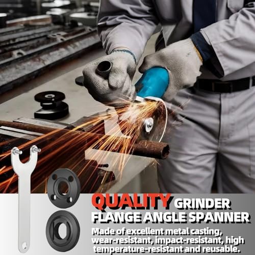 Llave de Ángulo de Brida, Llave con Amoladora Angular Brida, Tuerca de Sujeción de Amoladoras Angulares, Tuercas de Metal Bloqueo Compatible con Makita 193465-4 Bo-sch Ryobi 4.5"5" 5/8-11, 3 Piezas - imagen 3