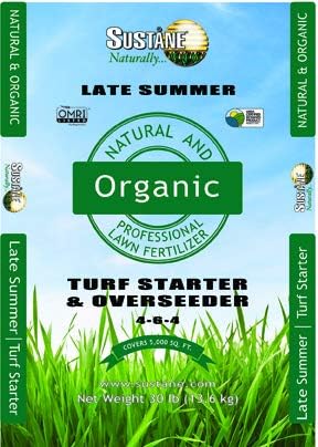 Sustane 4-6-4 Organic Turf Starter and Overseeder Fertilizer (Late Summer), 30-Pound