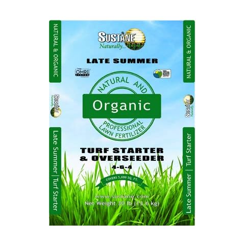 Sustane 4-6-4 Organic Turf Starter and Overseeder Fertilizer (Late Summer), 30-Pound Cover