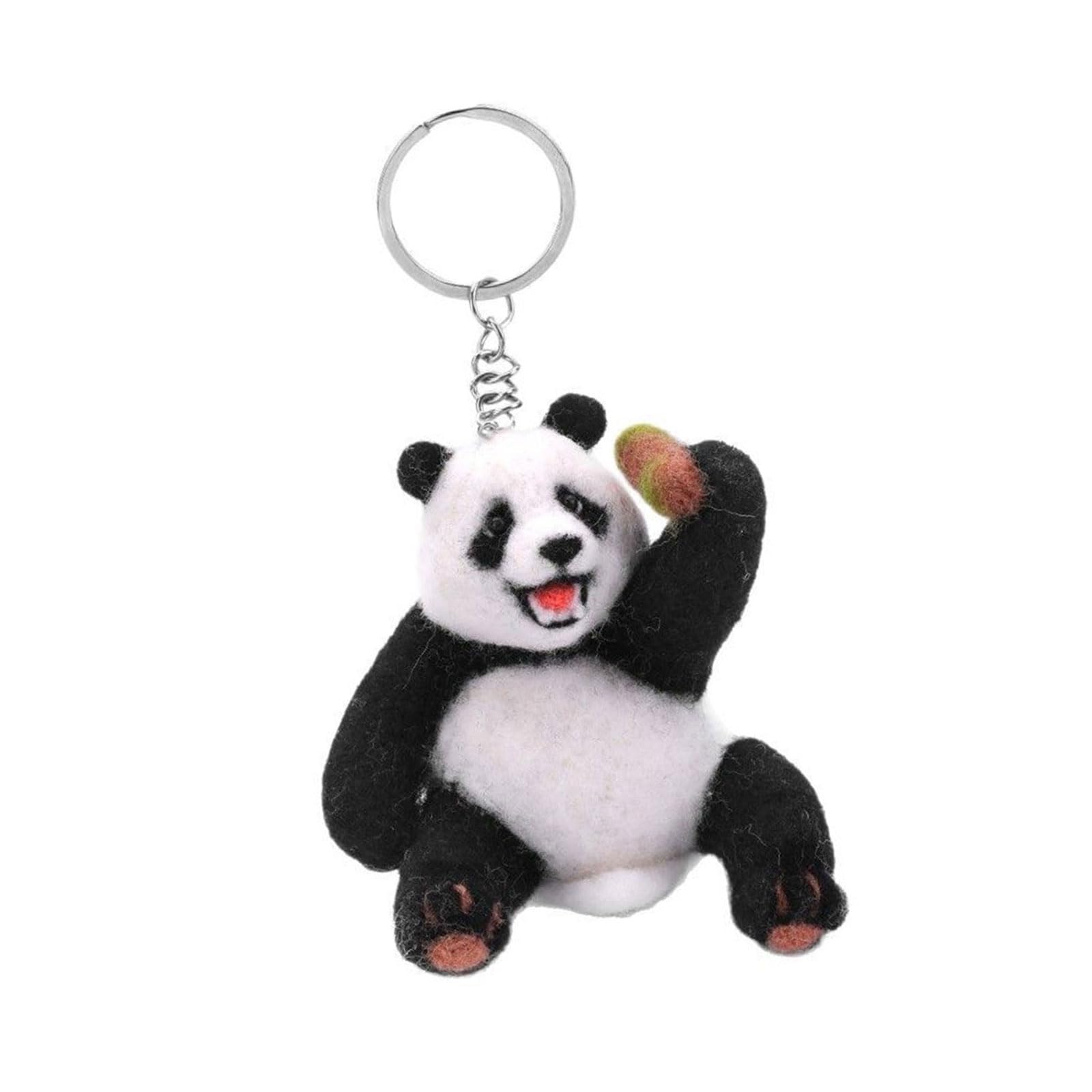 Hsioluted Panda Animal Needle Felting Supplies for Beginner Little Panda Needle Felting Set with Instruction Wool Roving Wool Felted Animals