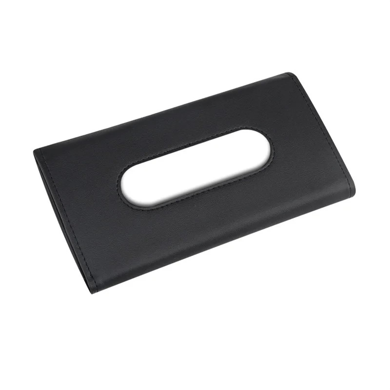 Car Trim Interior Car Visor Tissue Holder PU Leather Hanging Paper Towel Clip Napkin Backseat Case Auto Interior(Black with tissue)