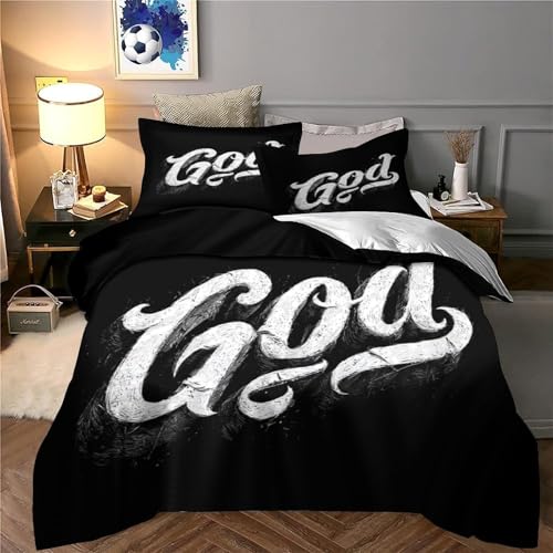 Housse de couette imprimé 3D microfibre hypoallergique 140x200 pour lit single