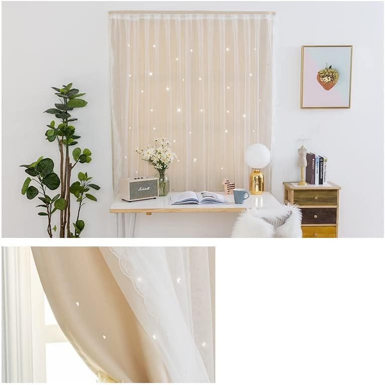 ベージュ カーテン 高さ232×幅98cm、2枚（タッセル・フック付き