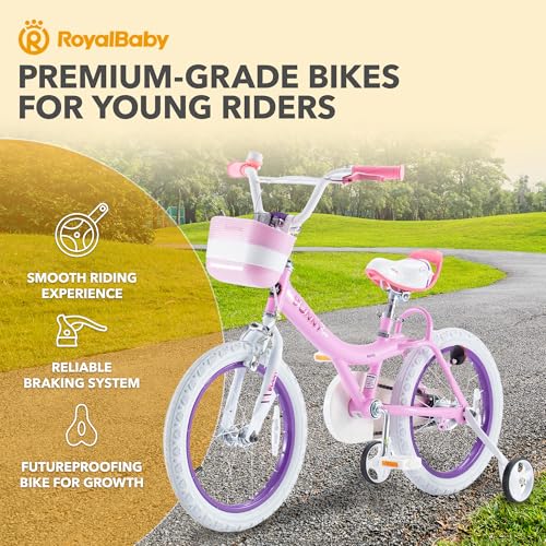 image for RoyalBaby Princess Girl Children's Bicycle Outdoor Ride-On Bike with T