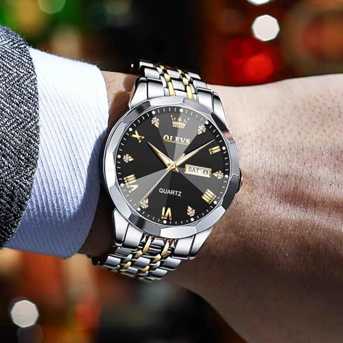 Image of OLEVS Men Multifunction Watch, Multi Dial Waterproof Luminous Chronograph Watch with Date,Stainless Steel Watches
