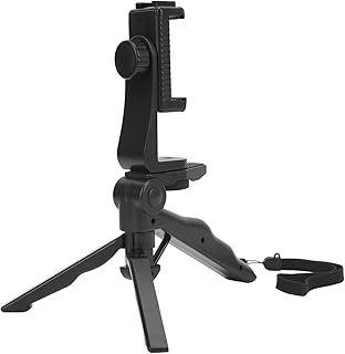 Selfie Stick Tripod Phone Tripod 360 Degree Rotation Desktop Tripod 1/4 Screw Compact Foldable Handheld Grip Stabilizer with Anti Lost Lanyard for Phone Camera Webcam Phone Holder Selfie Stick Vlog Tr