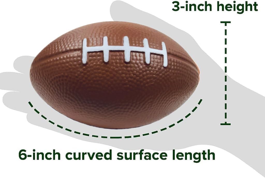 GiftExpress 12-Pack 6-Inch Foam Footballs, Soft Foam Toy Football Stress Balls for Kids, Football Party Favors, Classroom Rewards, Carnival Prizes, Game Day Decorations, Brown
