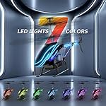 RC Helicopter, Remote Control Helicopter for Kids with 30Mins Flight(2 Batteries), 7+1 LED Light Modes, Altitude Hold, RC Toys for Boys Girls - Image 2