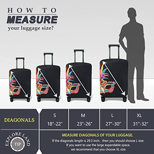 Image of Explore Land Travel Luggage Cover Air Approve Suitcase Protector Fits 18-32 Inches Case, Carnival, XL, Carnival