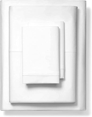 Miniatura 8 de Juego de 2 fundas de almohada de 100 % algodón egipcio con acabado de percal, frescas y fuertes, color blanco liso, 2 fundas de almohada Queen