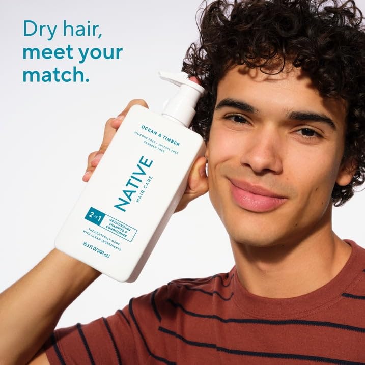 Native Moisturizing 2-in-1 Shampoo and Conditioner Ocean and Timber 16.5 fl oz with Travolle Dispenser Pump