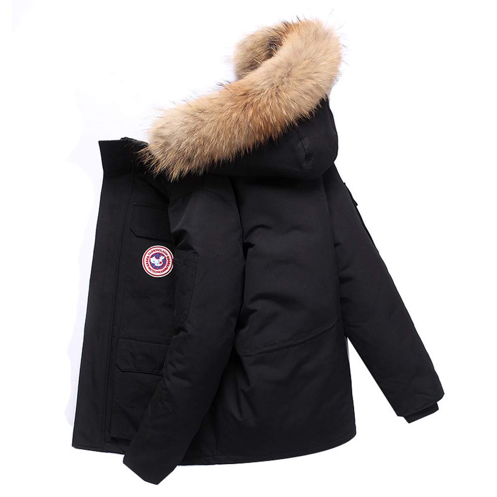 Weicher Daunenjacke, Herren Winterjacke – Mantel mit Fell Kapuze – Gefütterter Warmer Anorak - Outdoor Kapuzenjacke Winter Herbst Kostüme