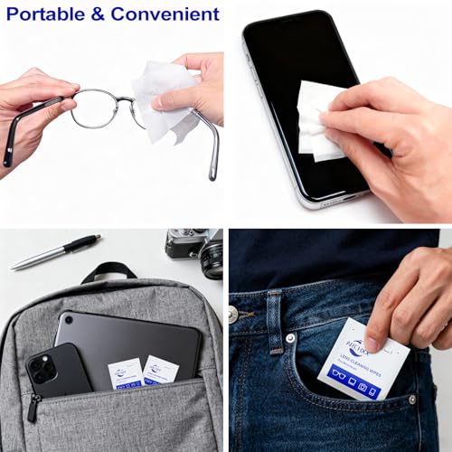 ARCHXX 400 Count Lens Wipes for Eyeglasses, +1 Clip-On Pouch Microfiber Lens Cleaner, Individually Wrapped Pre-Moistened Eye Glasses Cleaner Wipes for Glasses, Sunglasses, Camera Lenses, Streak-Free - Thumbnail 7