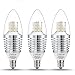 3 Pack LOHAS Dimmable LED Candelabra Bulb, 7 Watt Soft White 3000K, 65-70 Watt Light Bulbs Equivalent, E12 Candelabra Base,120V 680 Lumens, Torpedo LED Bulbs for Home Light