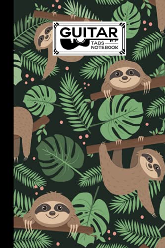 Guitar Tab Notebook: Premium Sloth Cover Guitar Tab Notebook, Music Paper Notebook, Blank Guitar Tab