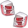 Brock Replacement Driver and Passenger Taillights Tail Lamps with Chrome Bezels Compatible with 2007-2009 Sentra 26555ET00B 26550ET00B