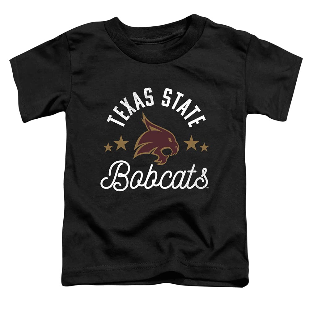Texas State University Official Bobcats Unisex Toddler T Shirt,Black, 4