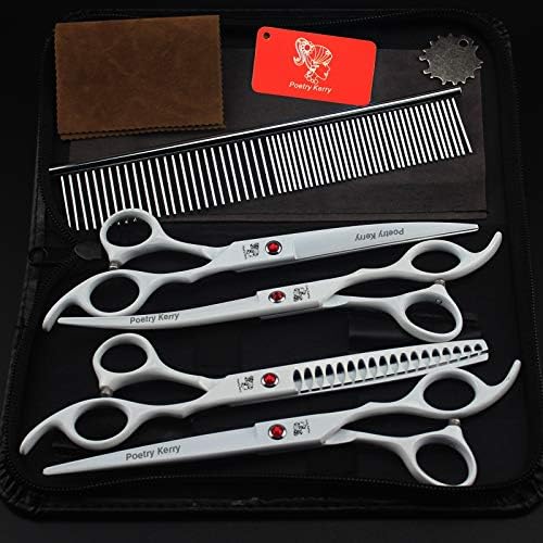 high-end Professional pet Care 7.0 inch pet Scissors JP440C Steel White (Set4)