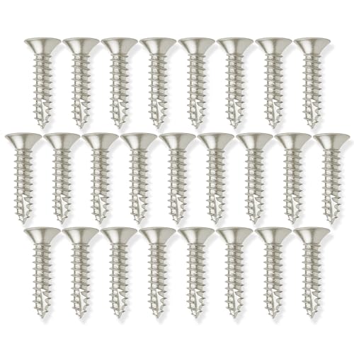 Cauldham Tornillos para Madera Satin Nickel #9 x 1 Pulgada para Bisagras de Puerta - Paquete de 25 miniatura 3