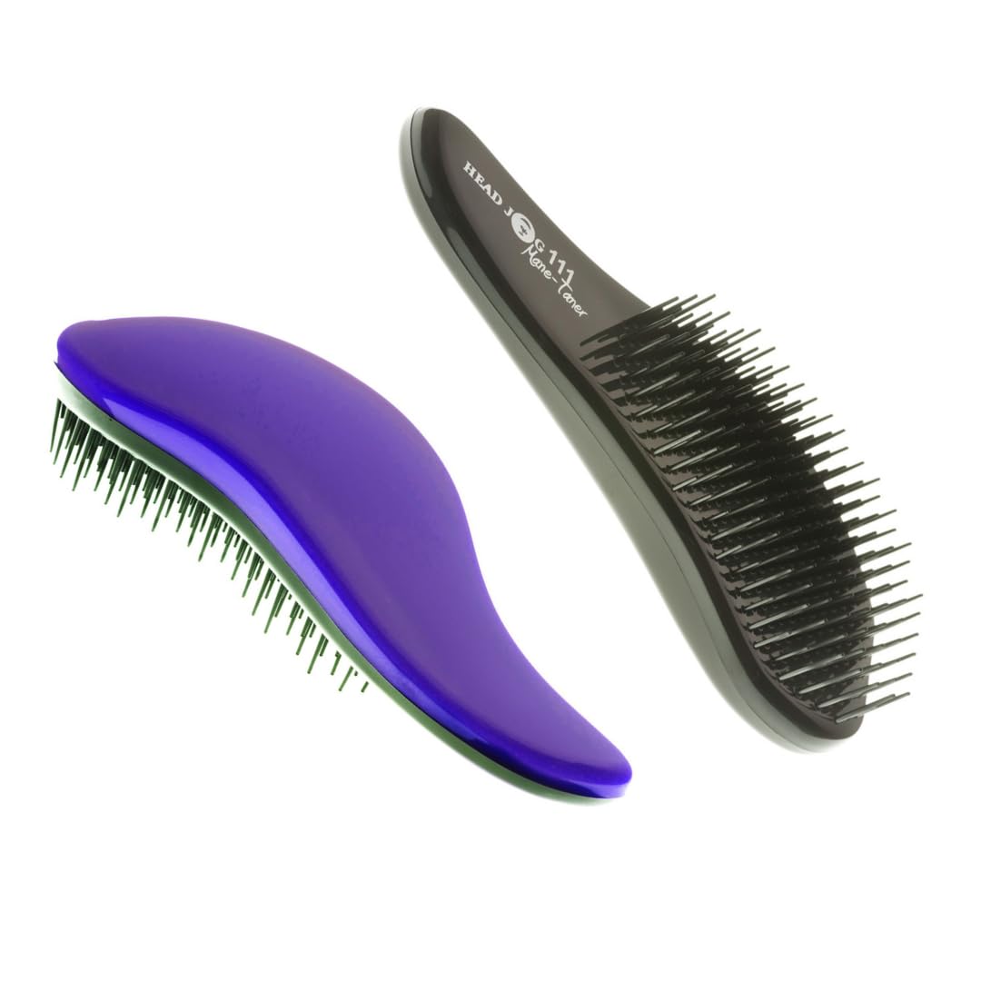 Mane Tamer Hair Brush. For Tangle Free Hair. For Wet & Dry Hair (Purple)
