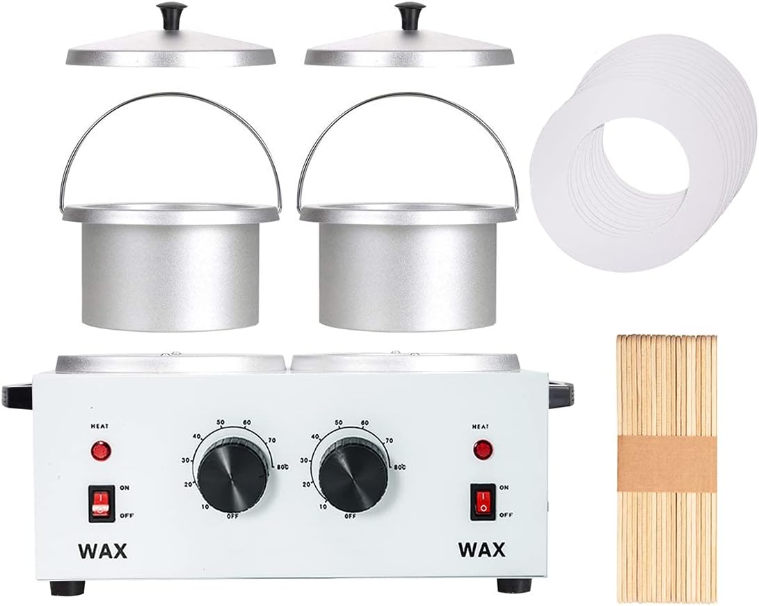 Professional Double Pot Wax Warmer Heater Electric Dual Pro Salon Hot Paraffin SPA Tool with Accesseries