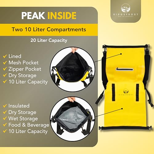 Ridgefrost Dry Bag Impermeable 20L con 2 Compartimentos, Ligera con Cierre Roll-Top y Roll-Bottom miniatura 4