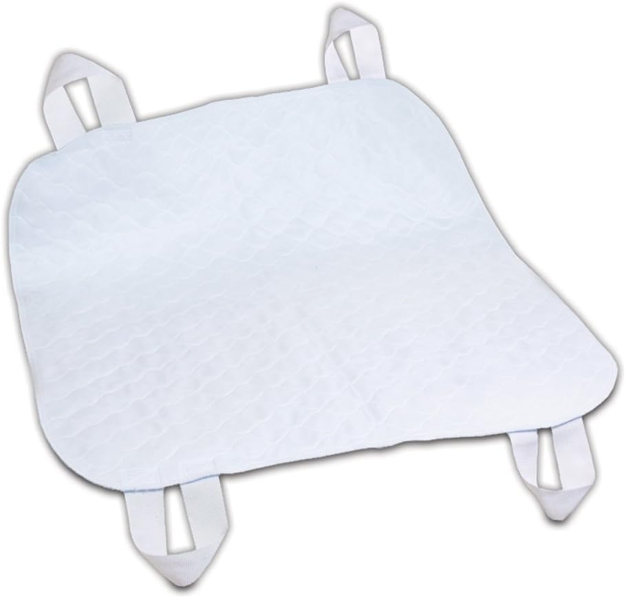 Essential Medical Supply Quik-Sorb 34" x 35" Quilted Reusable Underpad with 4 Straps, 3 Pack - Washable and Reusable Waterproof Incontinence Bed Pads for Adults, Seniors with Handles for Caregivers