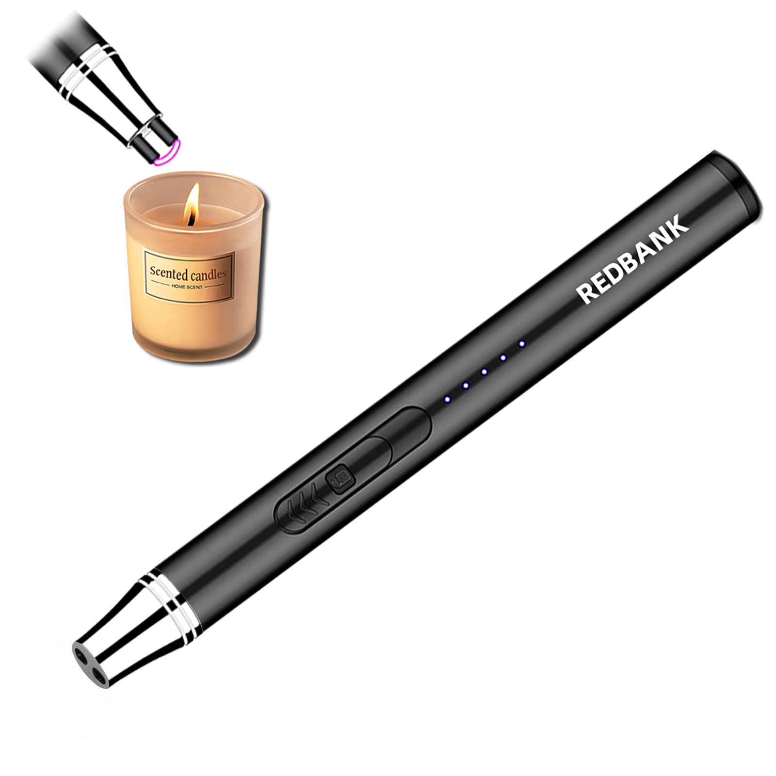 REDBANK Electric Candle Lighter USB Plasma Lighters, ARC Lighters Electric Lighters Rechargeable Windproof Lighters Long for Candle Lighter & Grill Lighter (VIP Black)