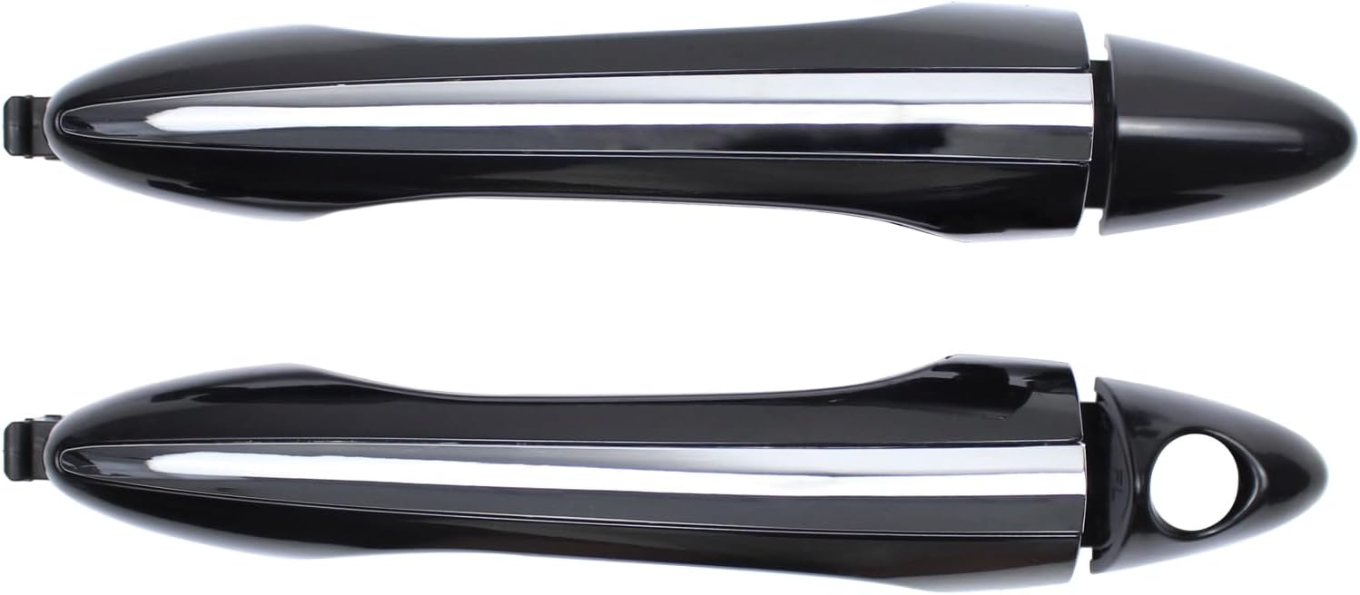 ApplianPar Front Driver and Passenger Side Exterior Door Handle Black with Chrome for Kia Optima 2011-2015