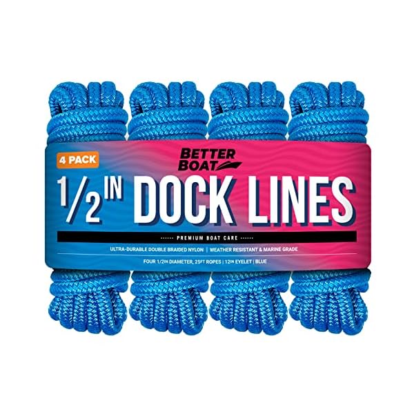 Boat Dock Lines & Rope Boat Ropes for Docking 1/2″ Line Braided Mooring