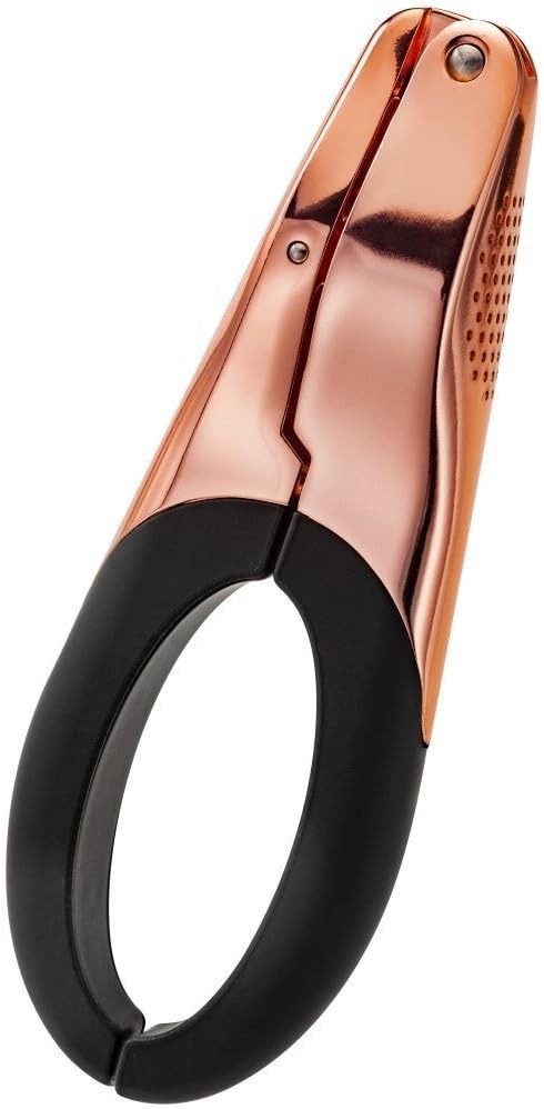 Stellar SE08 Copper Finish Garlic Press, One Piece Garlic Crusher and Mincer, Softgrip Non-Slip Handles Fully Guaranteed