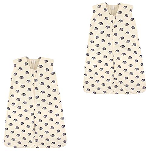 Image of Touched by Nature Baby Organic Cotton Sleeveless Wearable Sleeping Bag, Sack, Blanket, Hedgehog 2-Pack, 12-18 Months