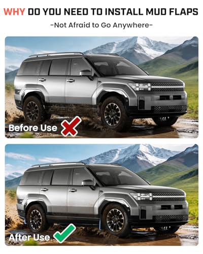 Image of Autorder Mud Flaps for Hyundai Santa Fe 2024-2026 Accessories All-Weather Splash Guards Protect Paint Mudflap No Drilling Required Mud Guard Body Kits for Santa Fe Set 4PCS
