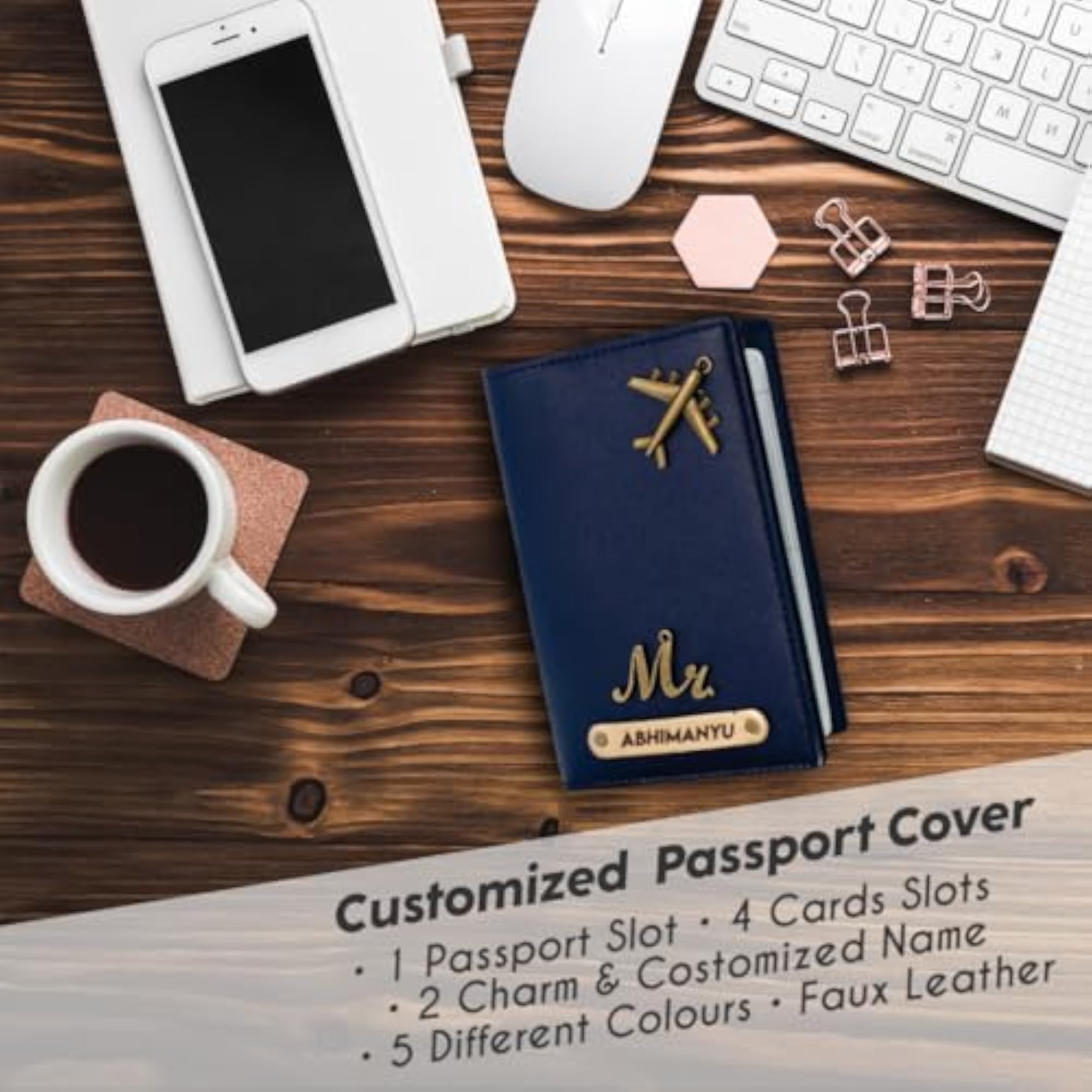 Faux Vegan Leather Customized Passport Cover for Travel