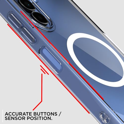 Image of Pikkme Back Cover for Samsung Galaxy A15 4G / A15 5G Mag-Safe Shockproof PC + TPU Protective Case Magnetic Support Bumper Case (Transparent Mag-Safe)