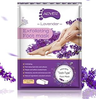 Foot Mask Lavender Foot Peel Mask Socks Exfoliating Peeling Callus Remover Foot Mask Removes Dead Skin Baby Soft Smooth Touch Feet-Men Women Exfoliating Foot Mask (1 Pair)