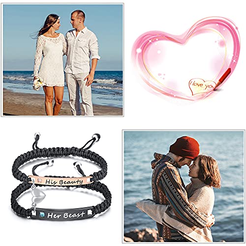 Mealguet His Beauty Her Beast Customized Couple Bracelets Set Mutual Attraction Custom Name Relationship Bracelet Personalized Gift For Men Women, Handmade #TOP1
