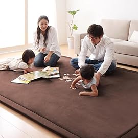 Loartee Coral Velvet Crawling Rug (5.0\'x 6\'8, Coffee) for Toddler Children Play Area Rug Yoga Mat Exercise Pad Carpet