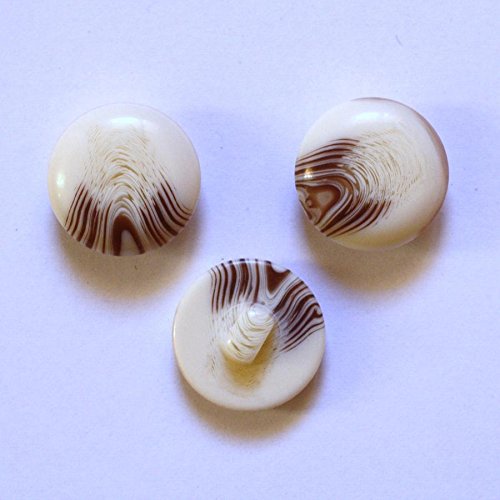 Lot de 10 x Boutons 14mm à Queue Crème / Marron Cover