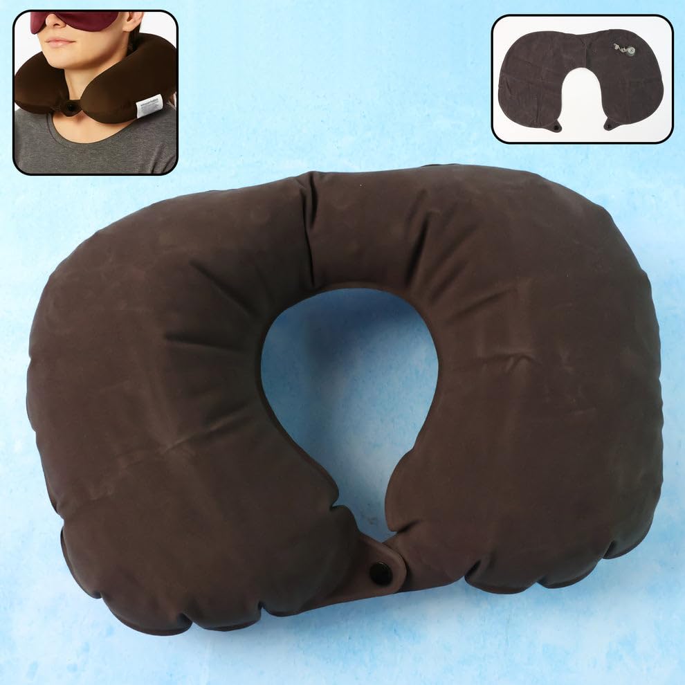 Image of Inflatable U-Shaped Travel Neck Pillow (1 Pc) | Simple and Easy to Use